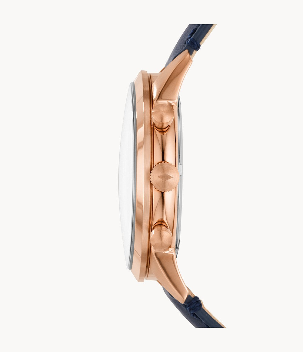 Fossil Townsman Chronograph Navy Leather Watch
