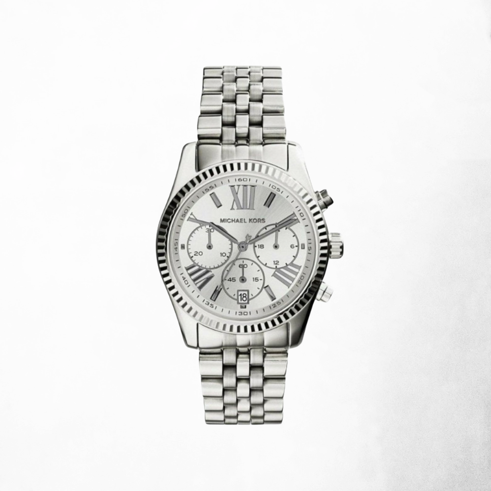 Michael Kors Silver-Tone Lexington Silver Dial Watch