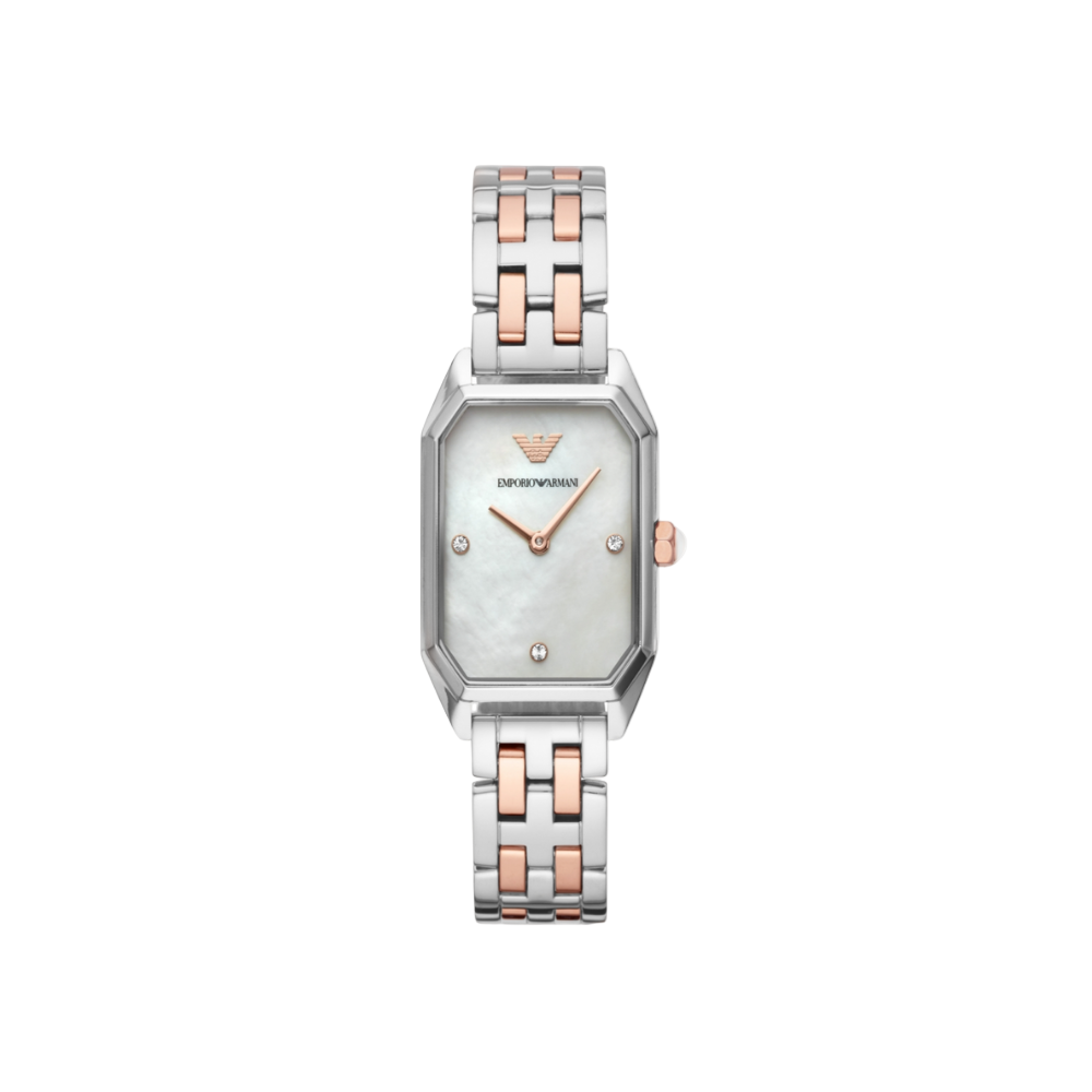 Emporio Armani Women's Two-Hand Two Tone Stainless Steel Watch