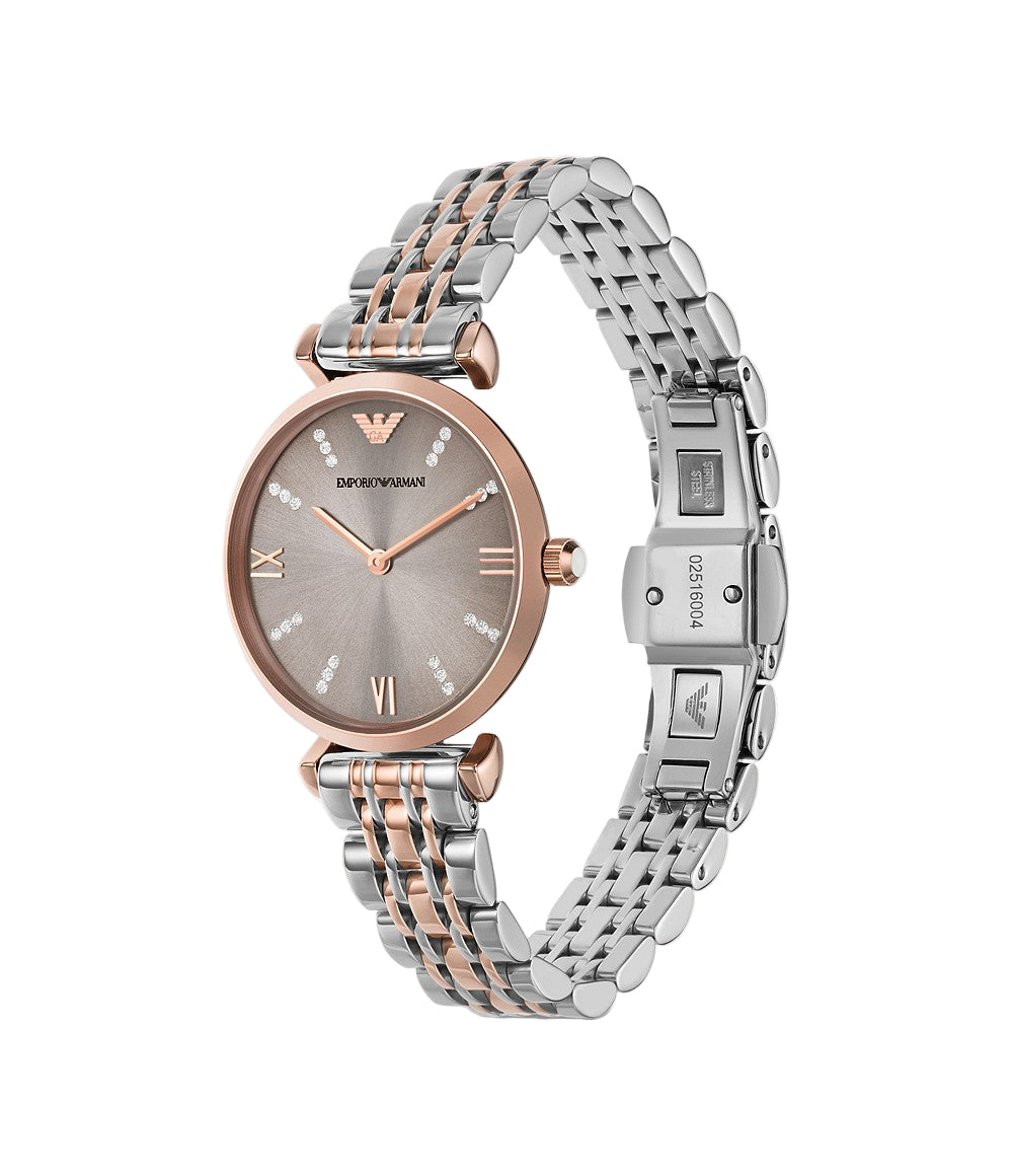 Emporio Armani Womens Two Hand Two-Tone Watch