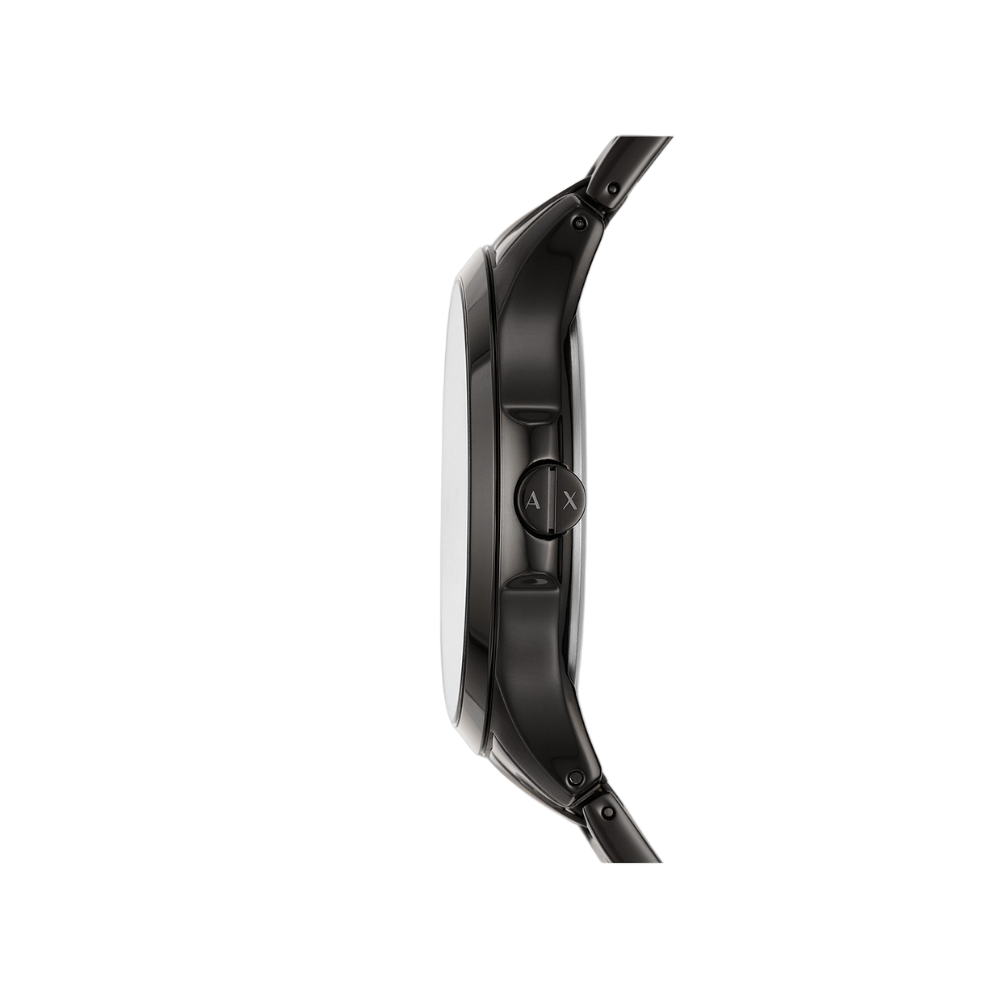 Armani Exchange Hampton Three-Hand Date Black Steel Watch