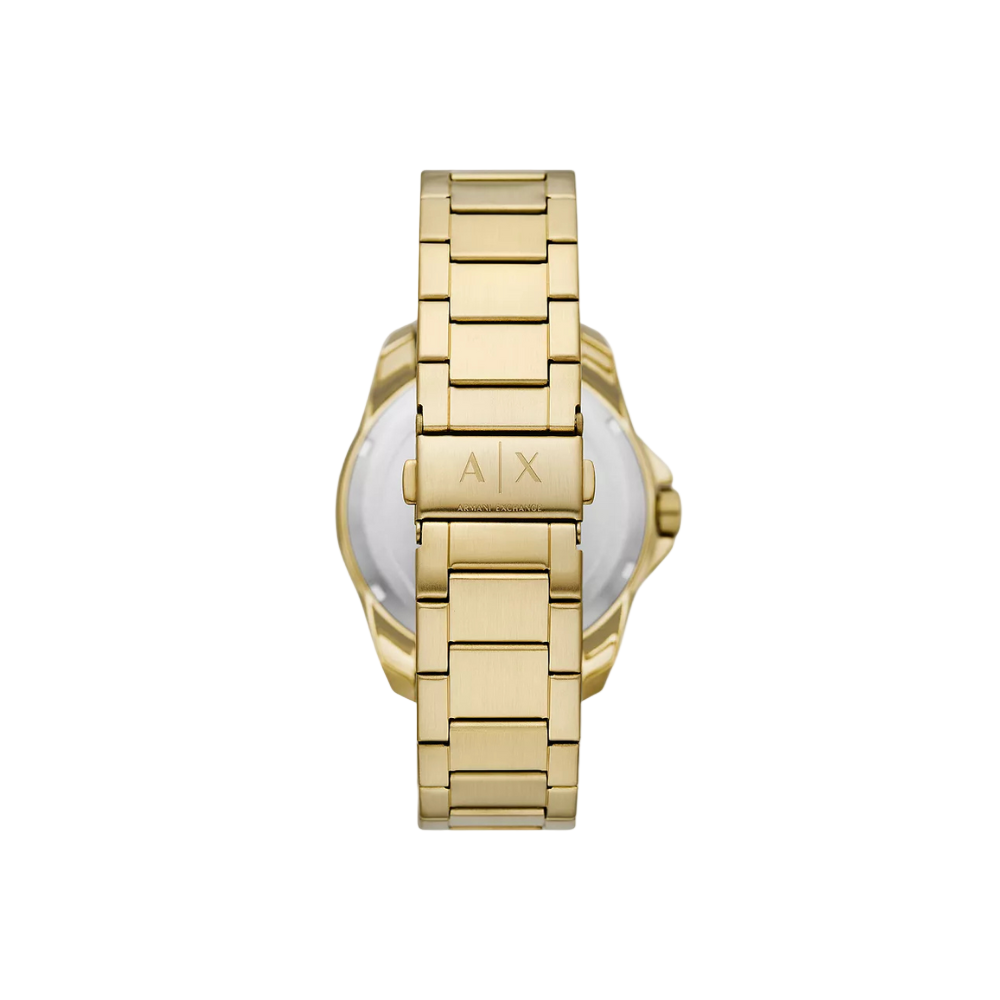 Armani Exchange Three Hand Date Gold-Tone Stainless Steel Watch