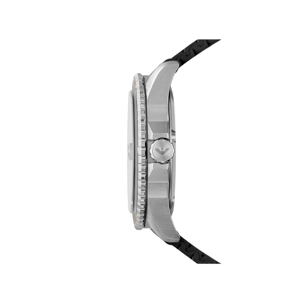 Emporio Armani Three-Hand Black Mesh Silicone Watch
