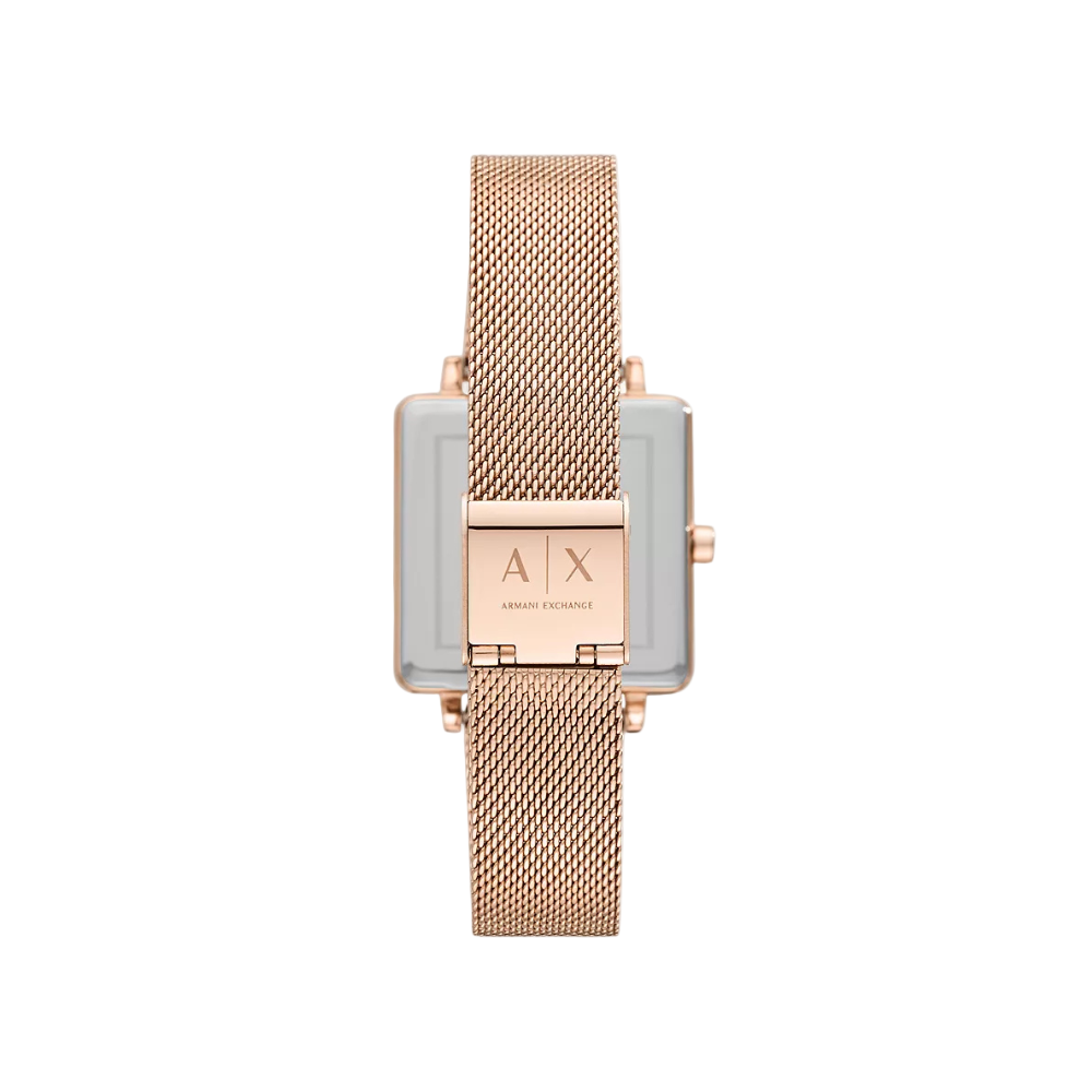 Armani Exchange Three-Hand Rose Gold-Tone Steel Watch