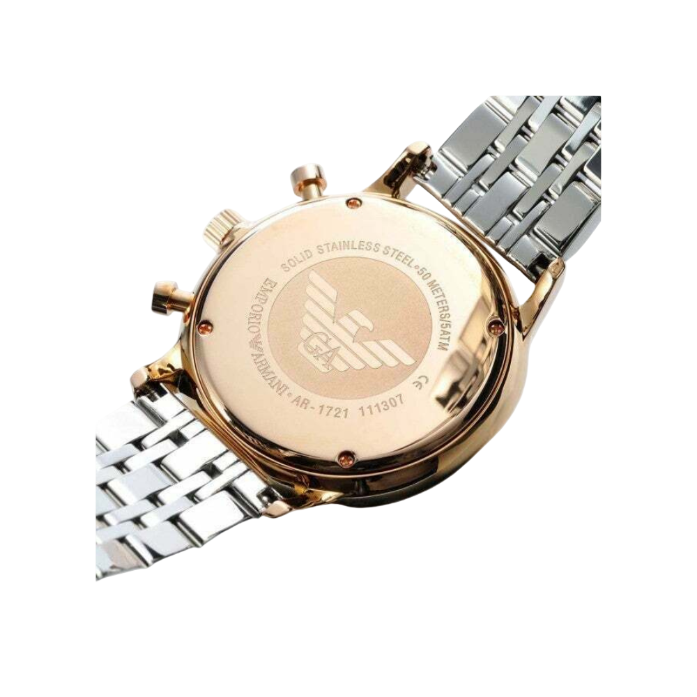 Emporio Armani Gray Dial Two Tone Mens Watch