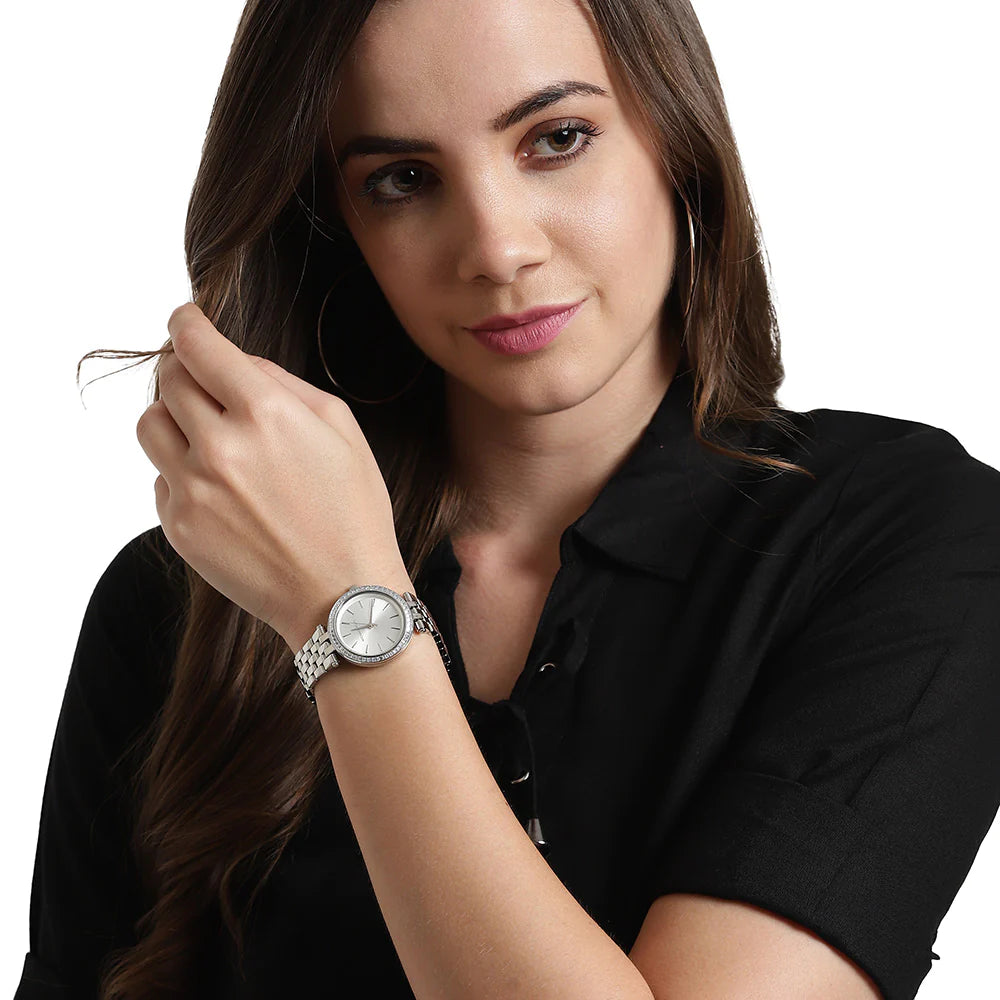 Michael Kors Ladies Darci Mini Silver Watch