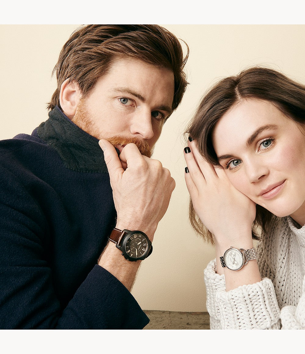 Fossil Grant Sport Chronograph Brown Leather Men's Watch