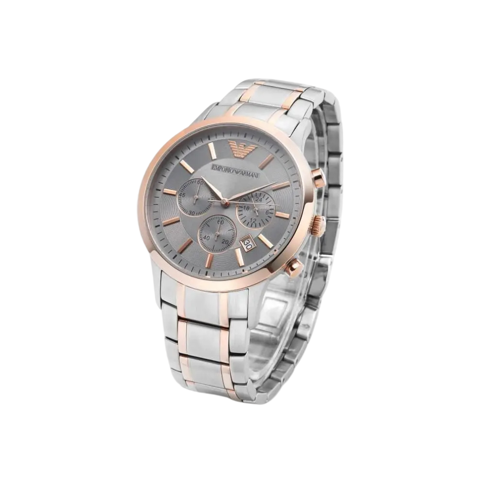 Emporio Armani Chronograph Two Tone Mens Watch