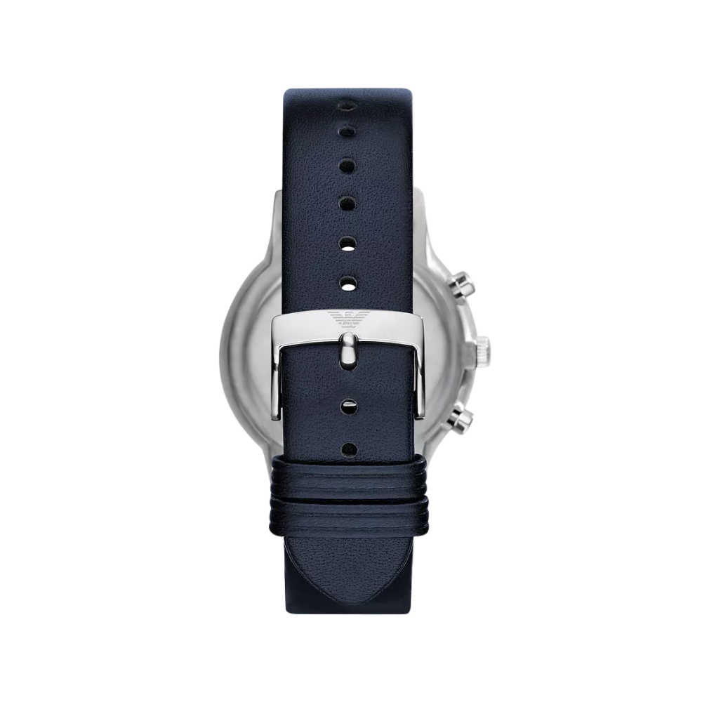 Emporio Armani Mens Two-Hands Leather Watch