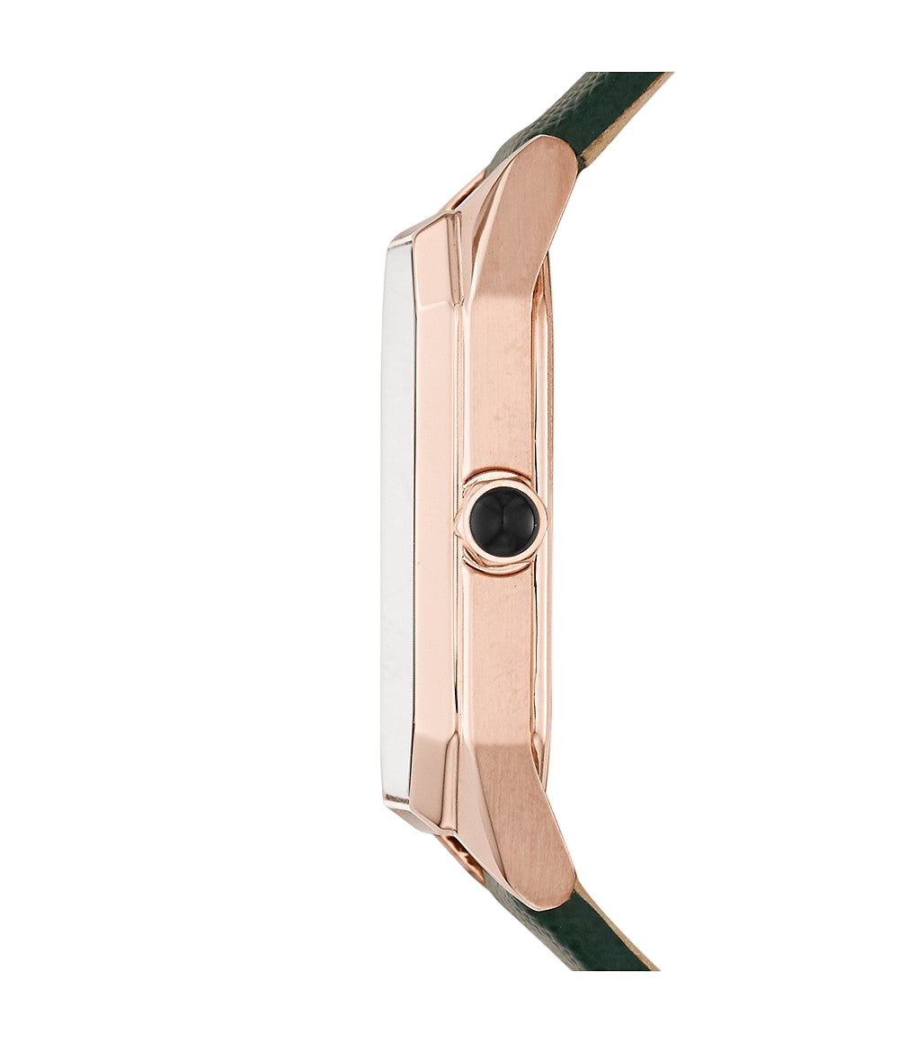 Emporio Armani Women'S Two-Hand Green Leather Watch