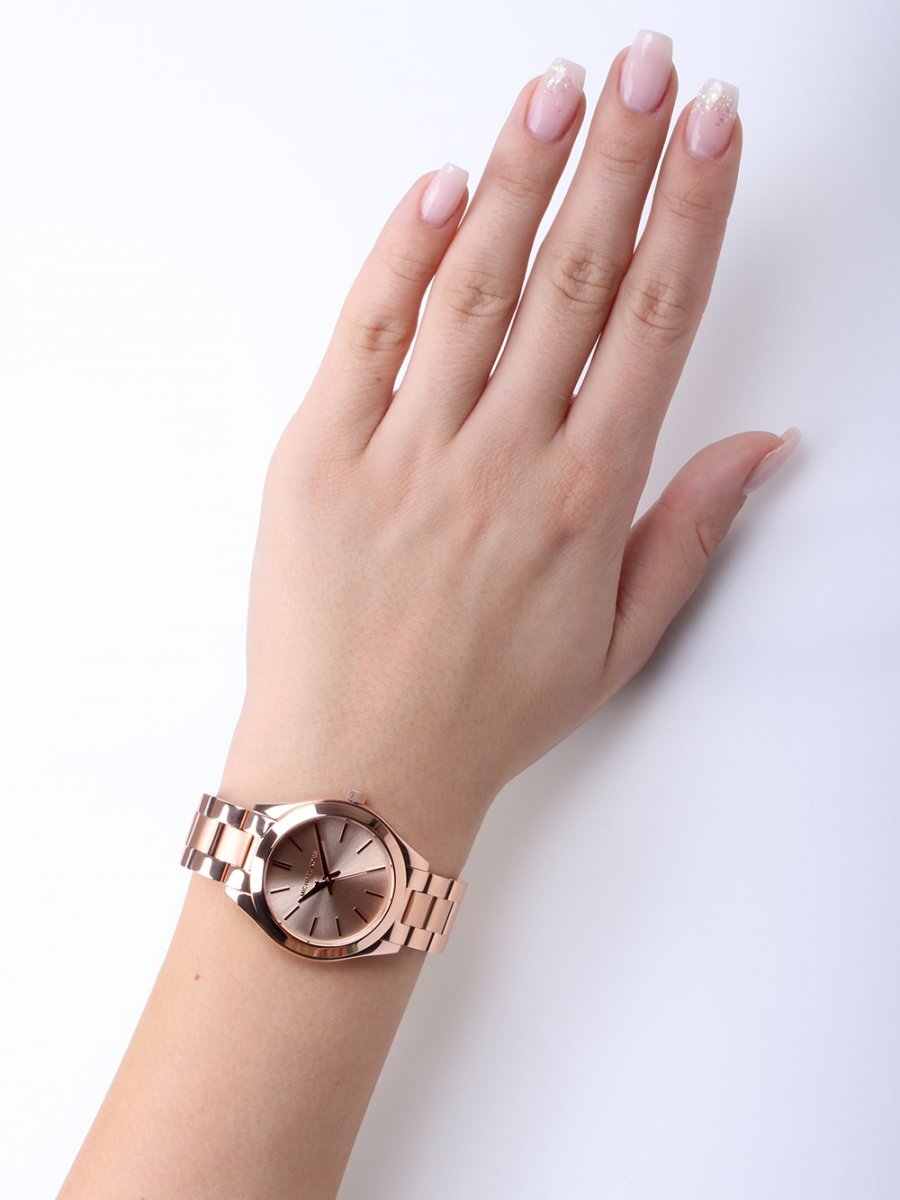 Michael Kors Mini Slim Runway Rose-Gold Tone Watch