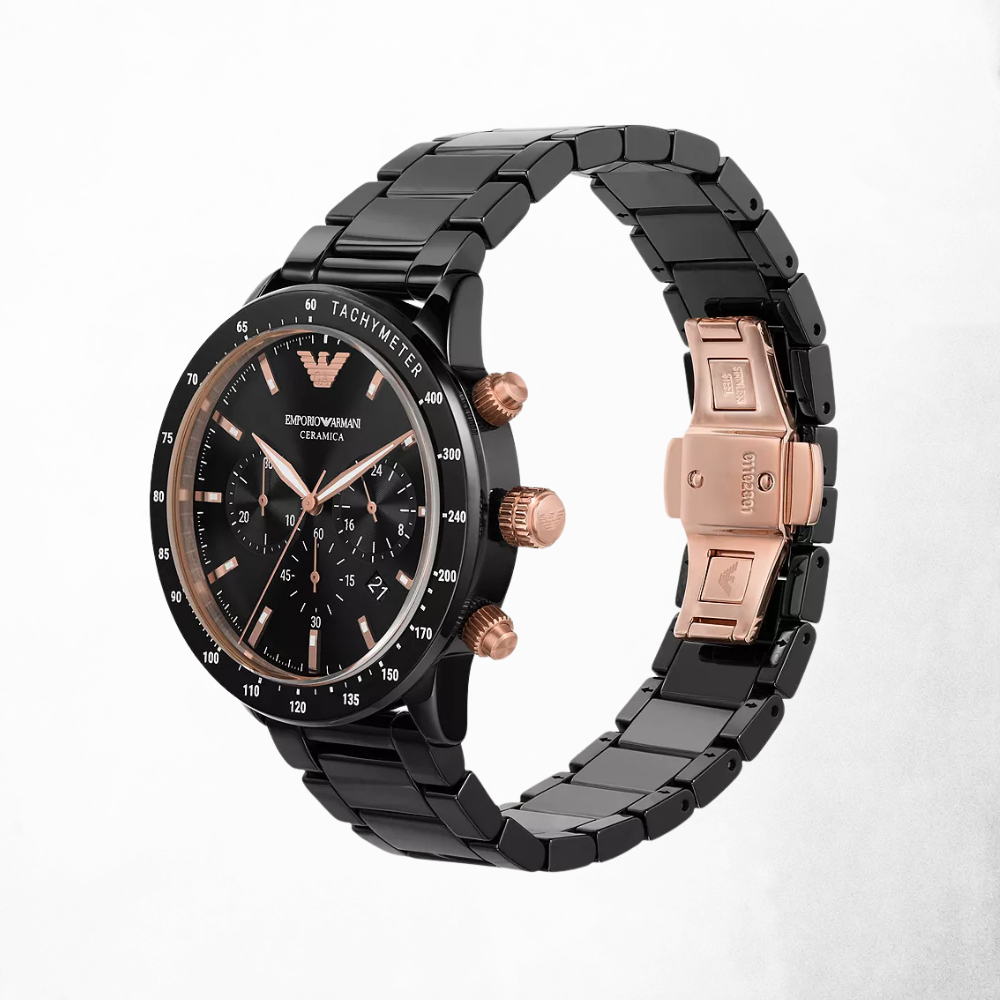 Emporio Armani Chronograph Black Ceramic Watch