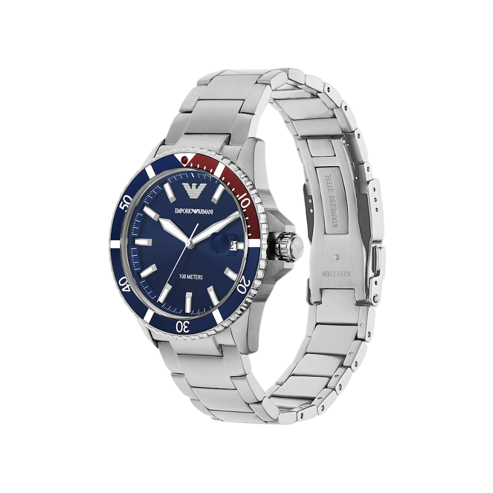 Emporio Armani Three-Hand Two Tone Date Stainless Steel Watch