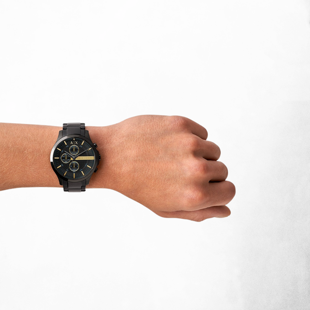 Armani Exchange Chronograph Black Steal Watch