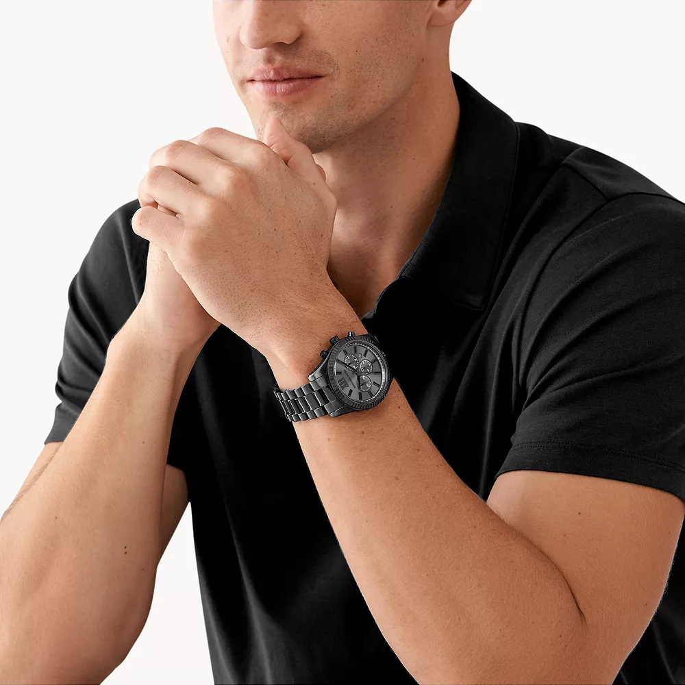 Michael Kors Lexington Chronograph Black Stainless Steel Men's Watch