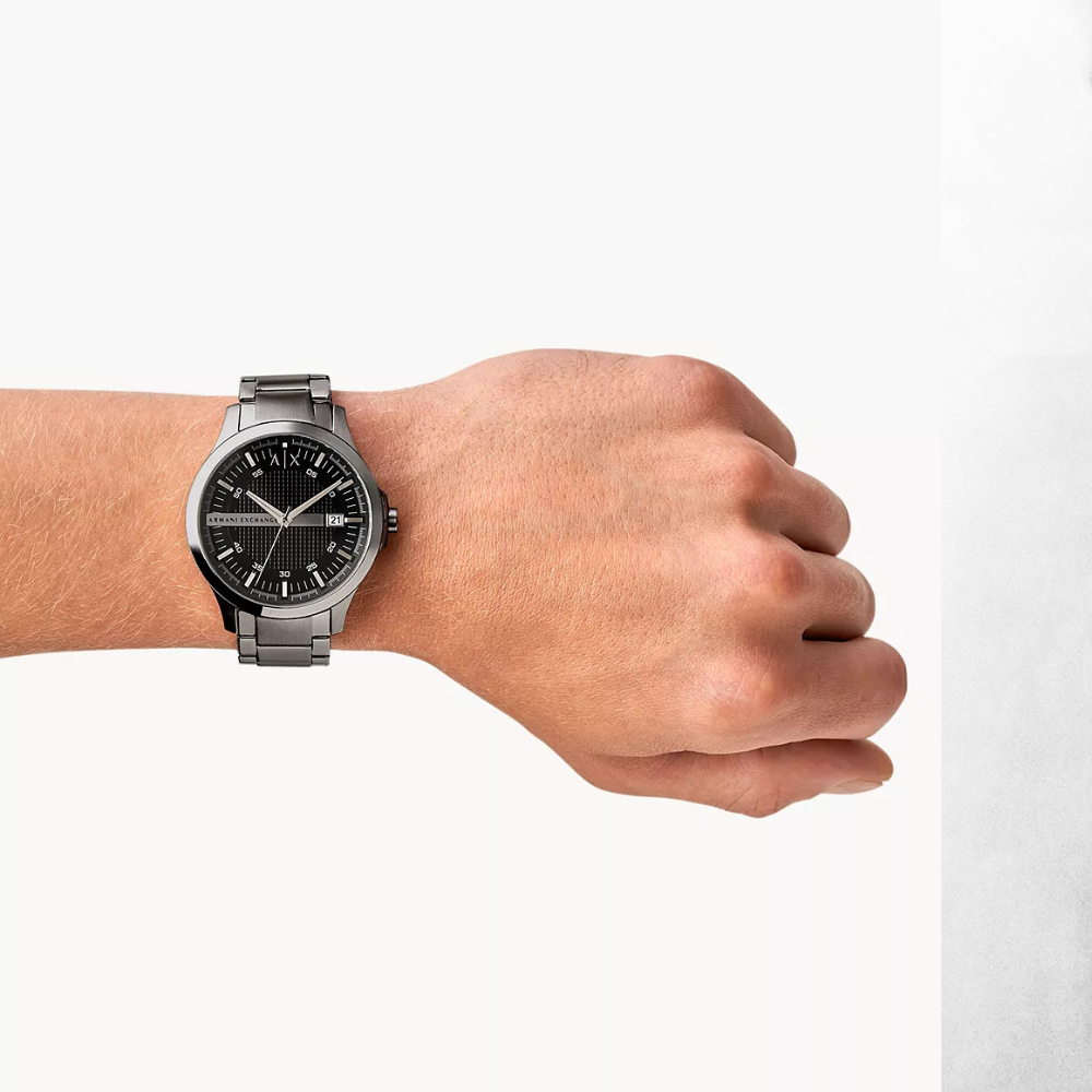 Armani Exchange Three-Hand Date Stainless Steel Watch