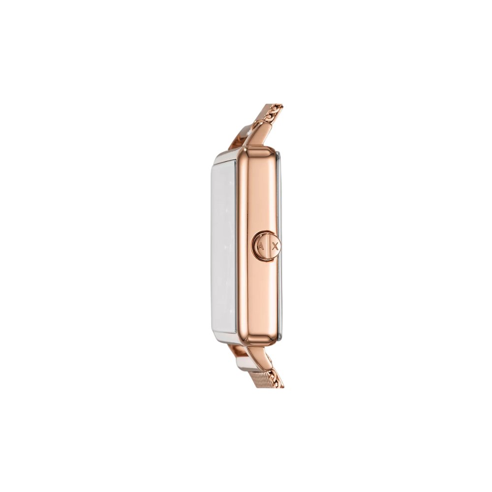 Armani Exchange Three-Hand Rose Gold-Tone Steel Watch