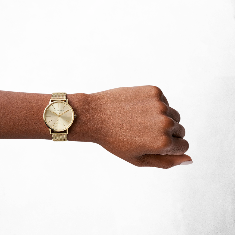 Armani Exchange Three-Hand Gold-Tone Steel Watch
