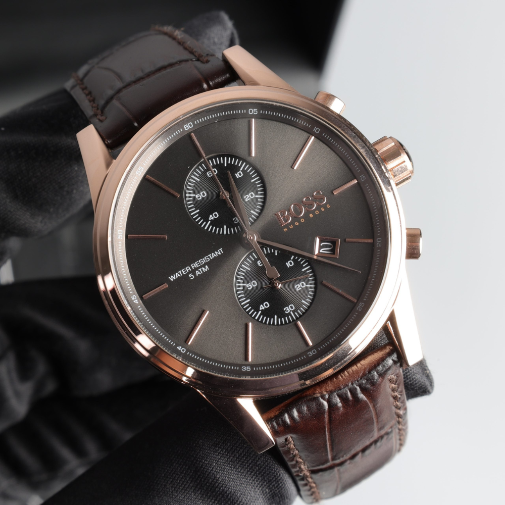 Hugo Boss Brown Leather Men’s Watch
