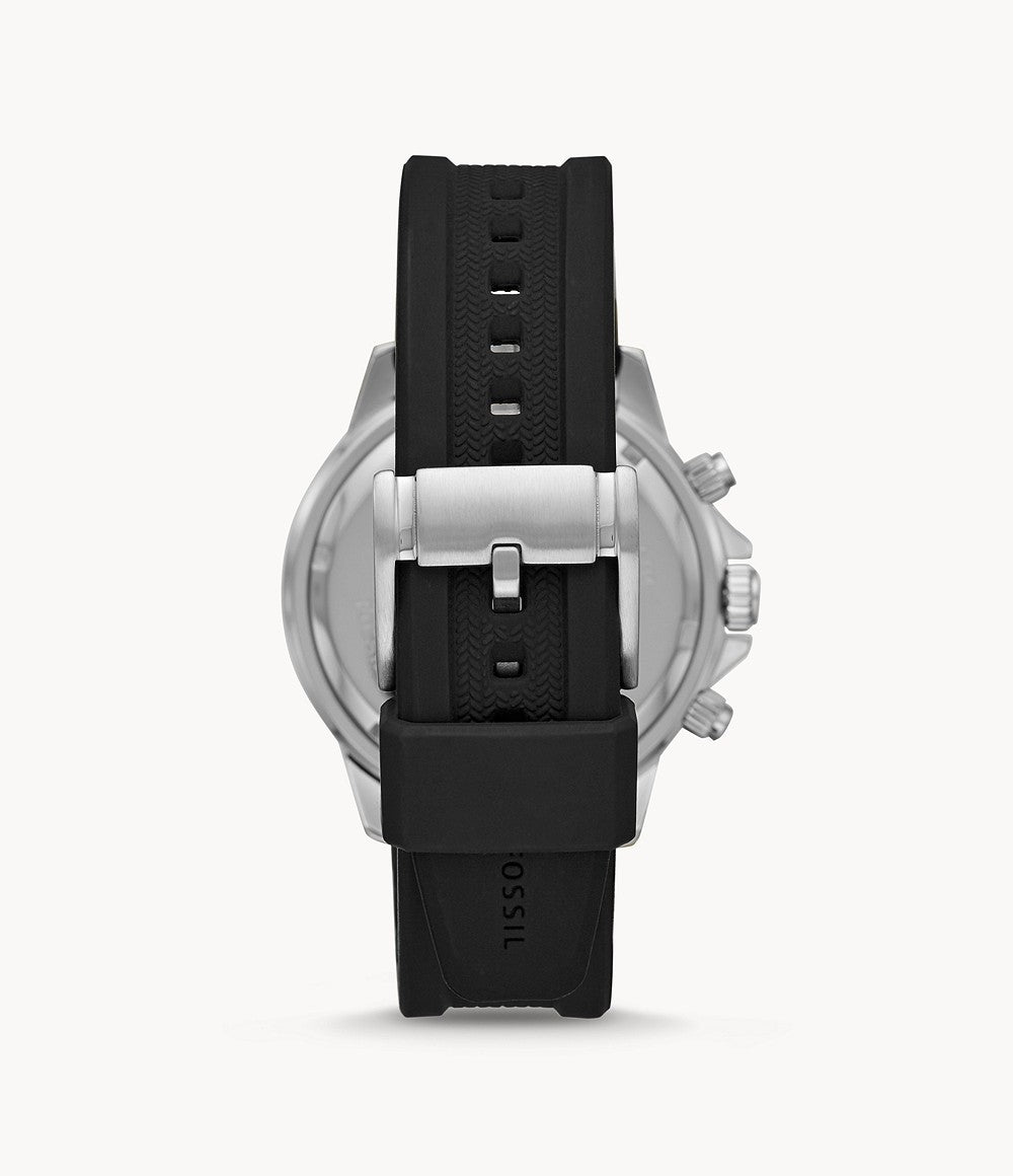 Fossil Bannon Multifunction Black Silicone Mens Watch