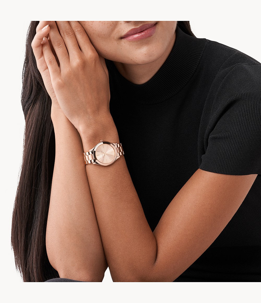 Michael Kors Mini Slim Runway Rose-Gold Tone Watch