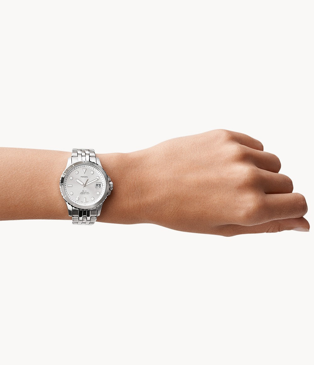 Fossil Fb-01 Silver Ladies Watch