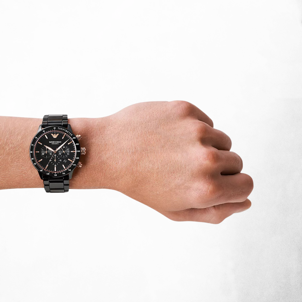 Emporio Armani Chronograph Black Ceramic Watch