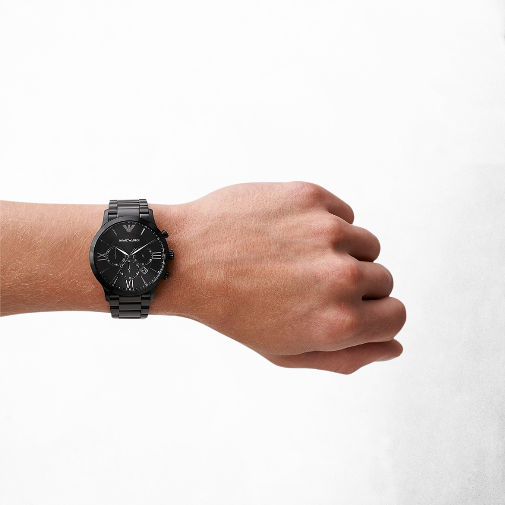 Emporio Armani Chronograph Black Stainless Steel Watch