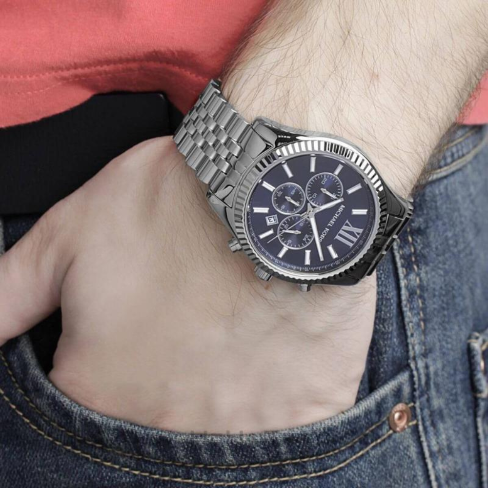 Michael Kors Men'S Silver-Tone Lexington Watch