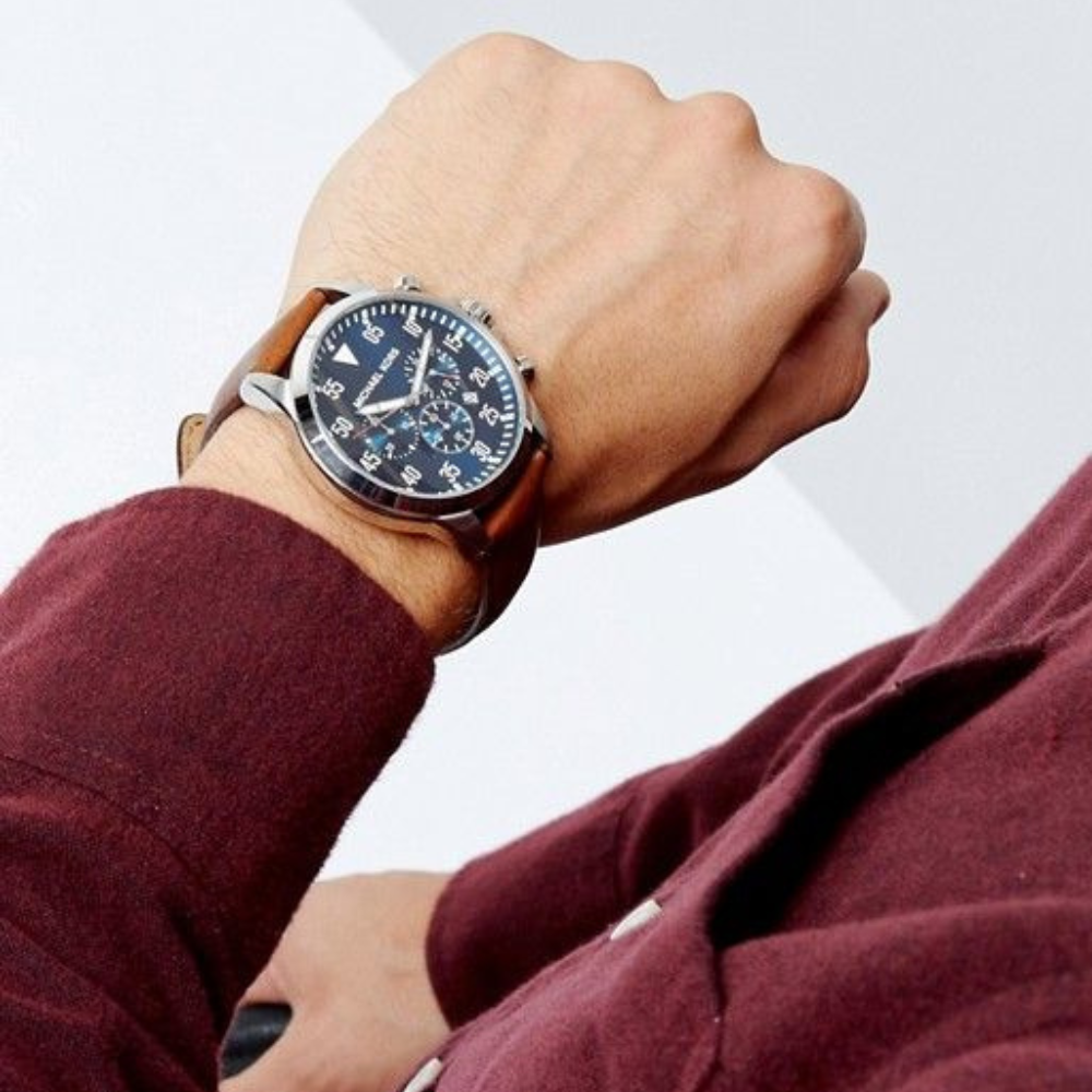 Michael Kors Gage Chronograph Brown Leather Watch