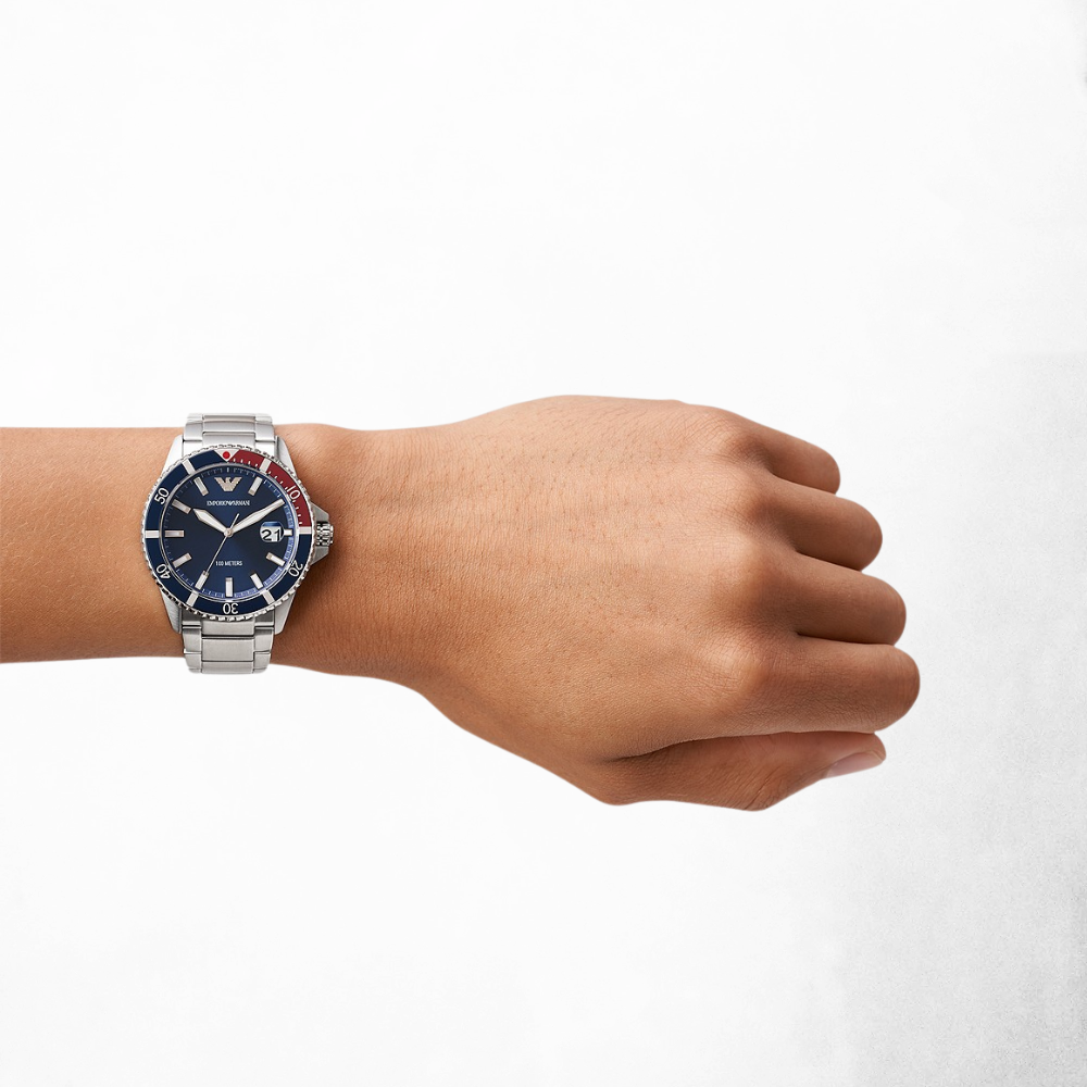 Emporio Armani Three-Hand Two Tone Date Stainless Steel Watch