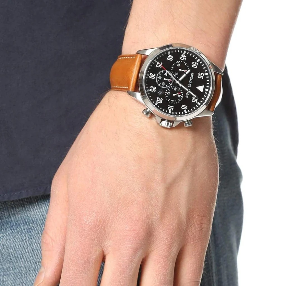 Michael Kors Gage Chronograph Leather Watch
