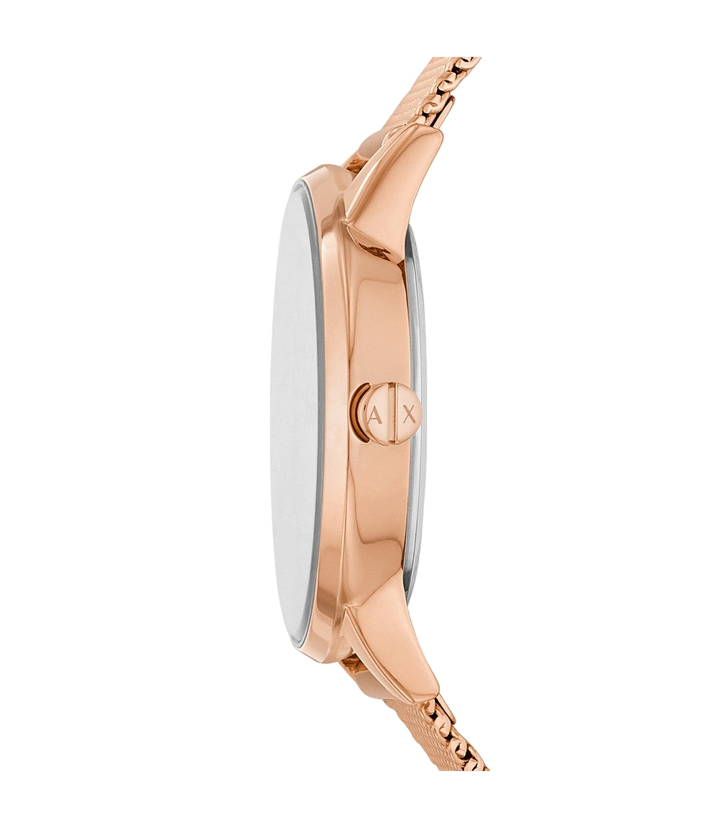 Armani Exchange Rose Gold-Tone Watch And Bracelet