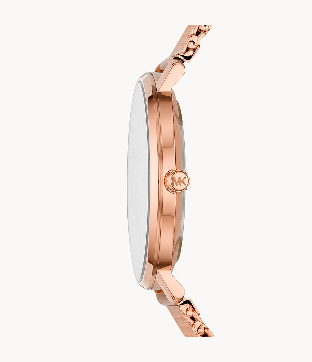 Michael Kors Women’S Pyper Three-Hand Rose Gold-Tone Watch