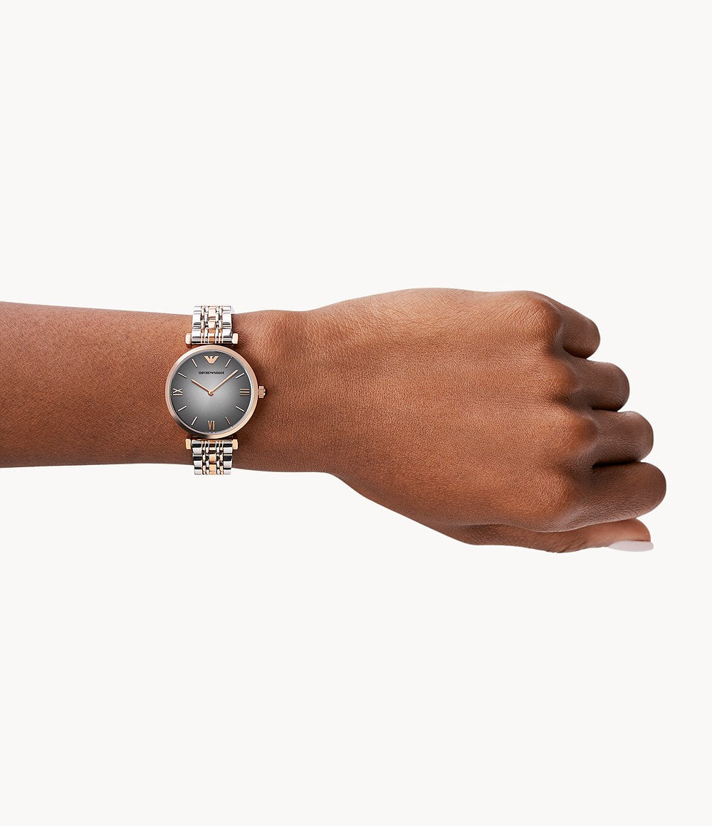 Emporio Armani Womens Two Hand Two-Tone Watch