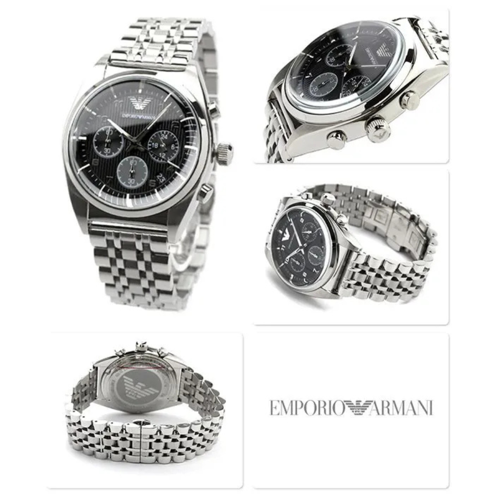 Emporio Armani Classic Black Dial Chronograph Mens Watch