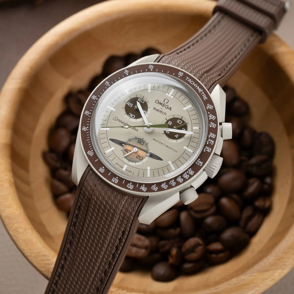 Curved Premium Rubber Strap - Brown
