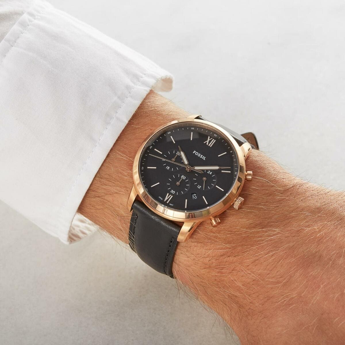 Fossil Neutra Chronograph Black Leather Watch