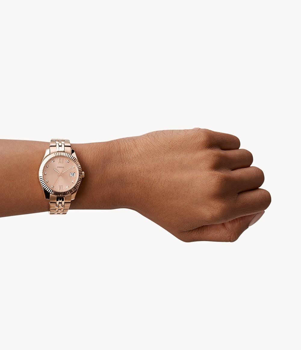Fossil Scarlette Mini Rose Gold-Tone Stainless Steel Watch
