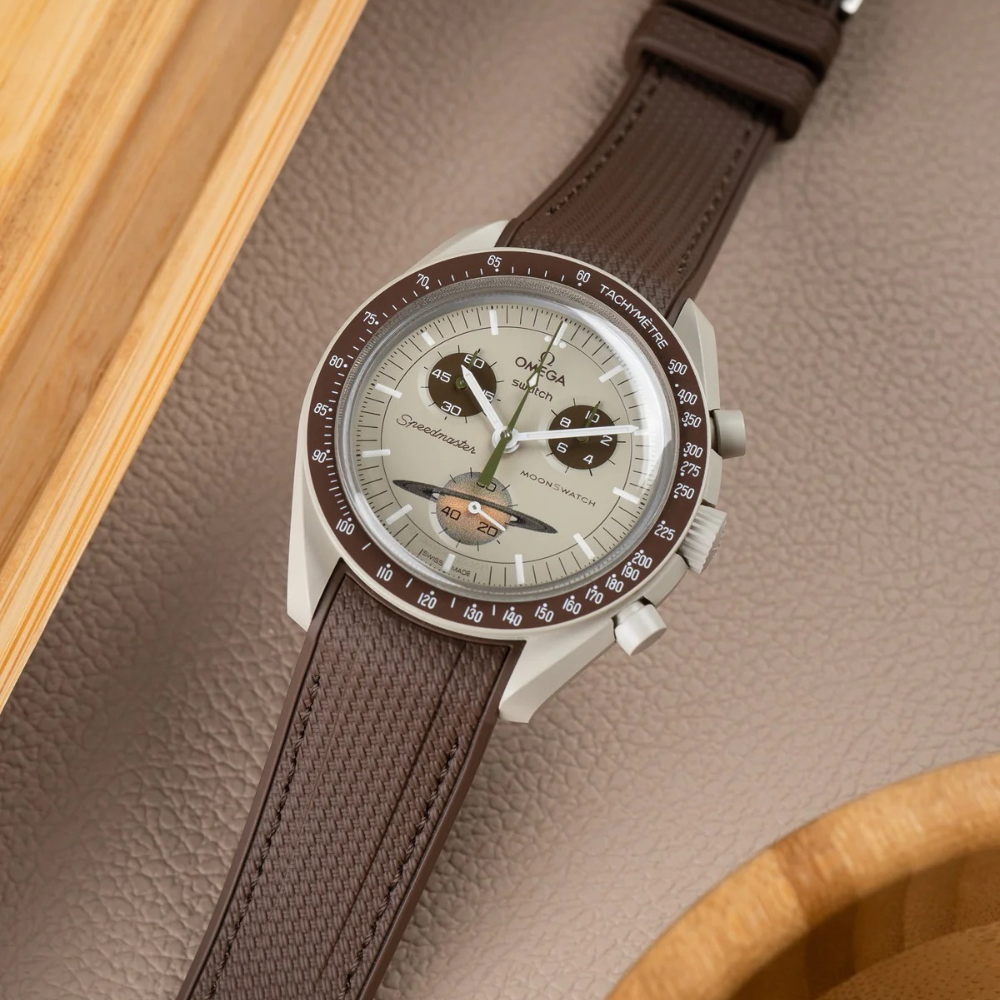 Curved Premium Rubber Strap - Brown