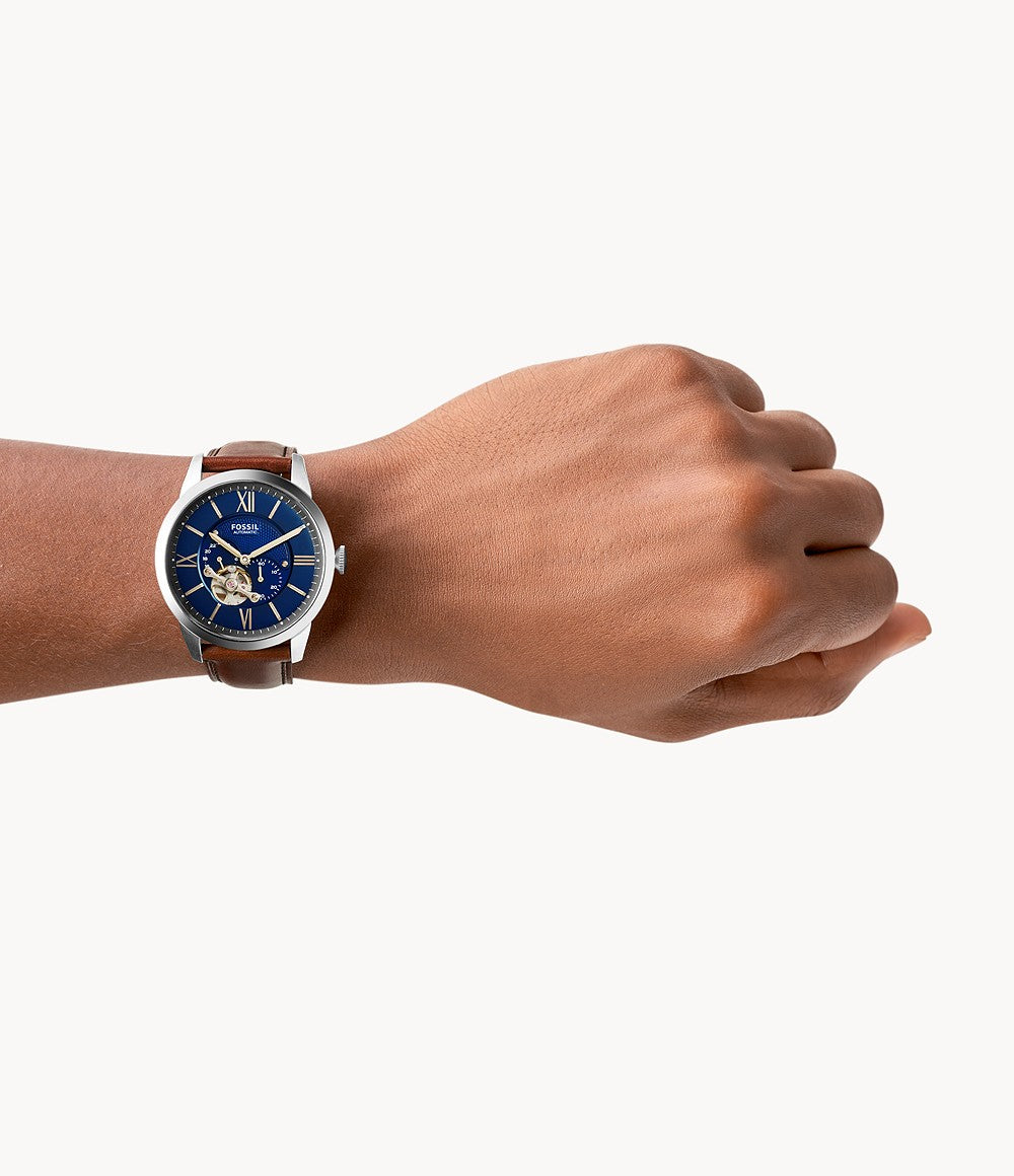 Fossil Townsman Automatic Brown Leather Watch