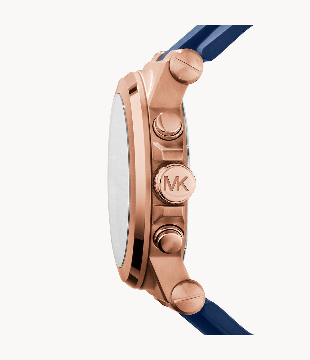 Michael Kors Everest Mens Rose-Gold Tone Navy Dylan Watch