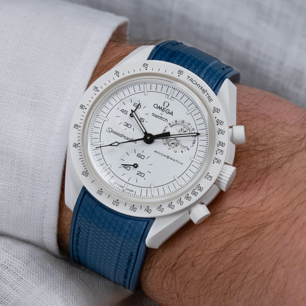 Curved Premium Rubber Strap - Blue