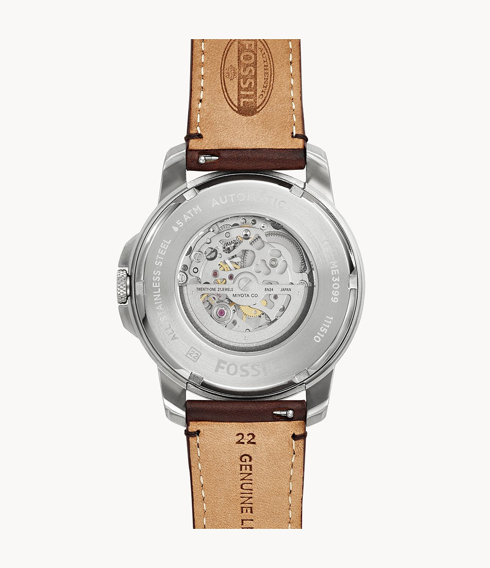 Fossil Automatic Dark Brown Leather Watch
