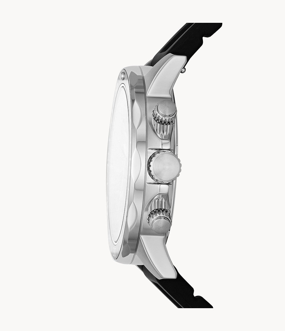 Fossil Bannon Multifunction Black Silicone Mens Watch
