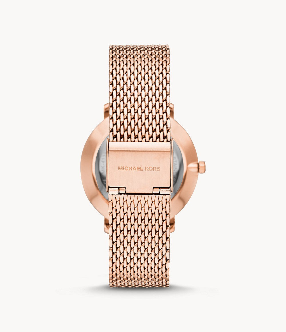 Michael Kors Women’S Pyper Three-Hand Rose Gold-Tone Watch