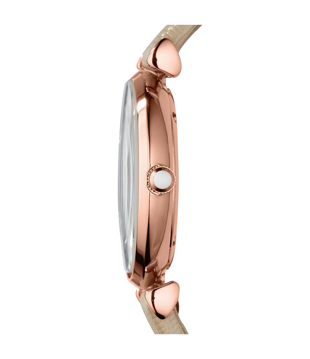 Emporio Armani Women'S Two-Hand Nude Leather Watch