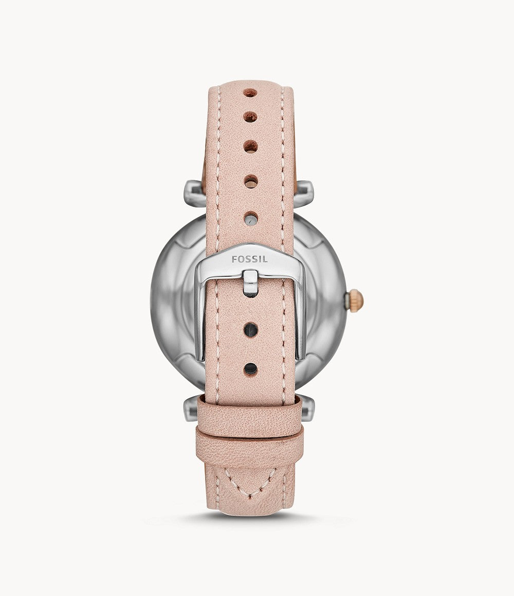 Fossil Carlie Three-Hand Blush Leather Ladies Watch