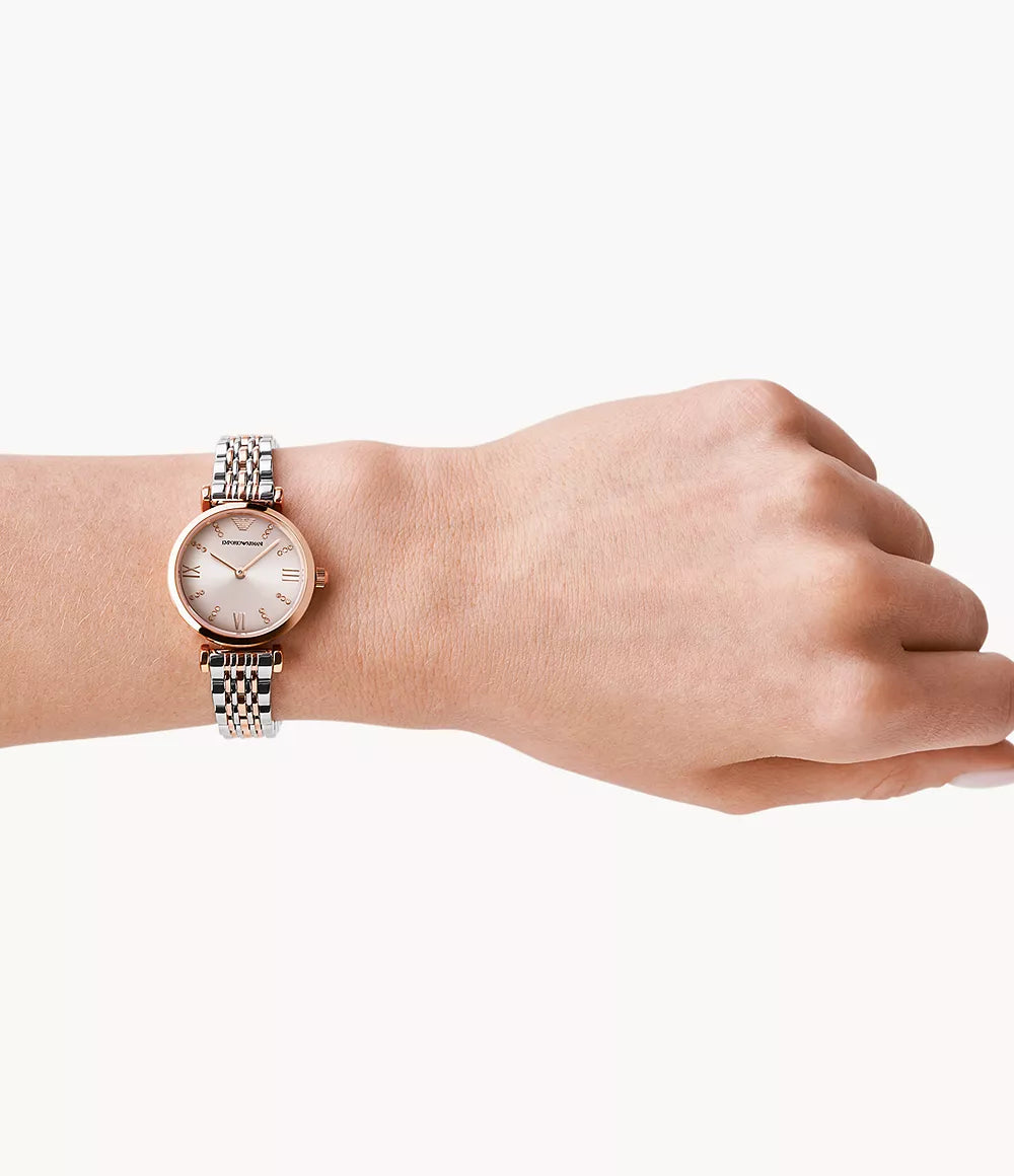 Emporio Armani Women'S Two-Hand Two-Tone Stainless Steel Watch