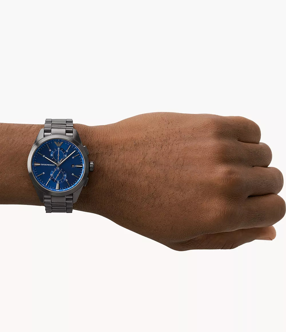Emporio Armani Chronograph Gunmetal Stainless Steel Watch